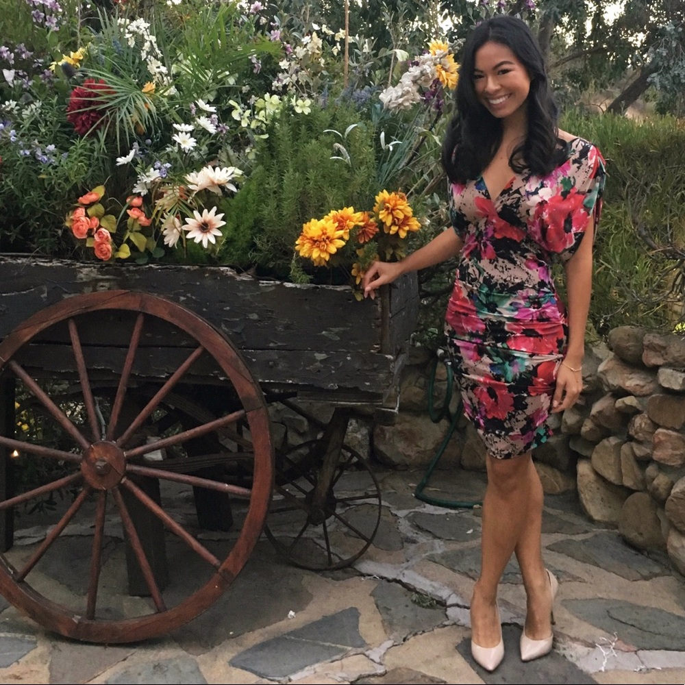 Arden B floral V neck dress